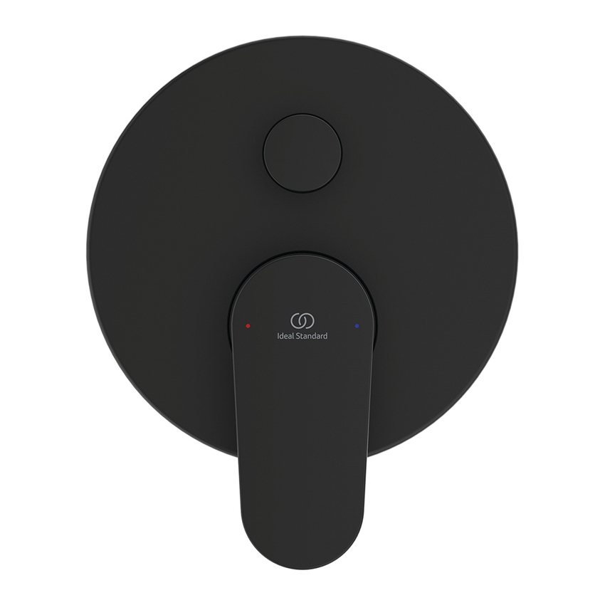 Immagine di Ideal Standard CERAFINE O miscelatore monocomando ad incasso per doccia 2 vie, senza corpo incasso, con limitatore della temperatura e deviatore, colore nero finitura opaco BD135XG