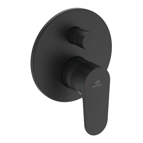 Immagine di Ideal Standard CERAFINE O miscelatore monocomando ad incasso per vasca/doccia, con deviatore, corpo incasso incluso, colore nero finitura opaco A7193XG