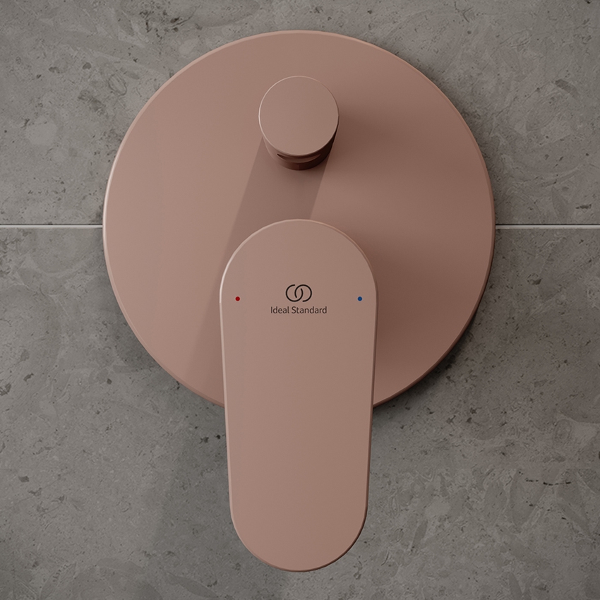 Immagine di Ideal Standard CERAFINE O miscelatore monocomando ad incasso per vasca/doccia, con deviatore, corpo incasso incluso, colore rosè A7193RO