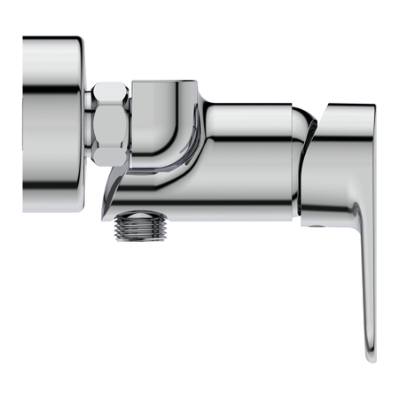 Immagine di Ideal Standard CERAFINE O miscelatore monocomando esterno per doccia, con limitatore della temperatura, valvola di ritegno e attacco per flessibile, finitura cromo BC499AA