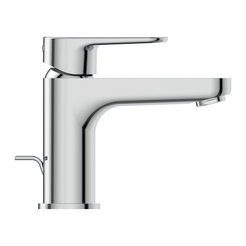 Immagine di Ideal Standard CERAFINE O miscelatore monocomando per lavabo H.14 cm, con asta di comando e scarico piletta da 1-1/4", con sistema EasyFix, finitura cromo BC698AA