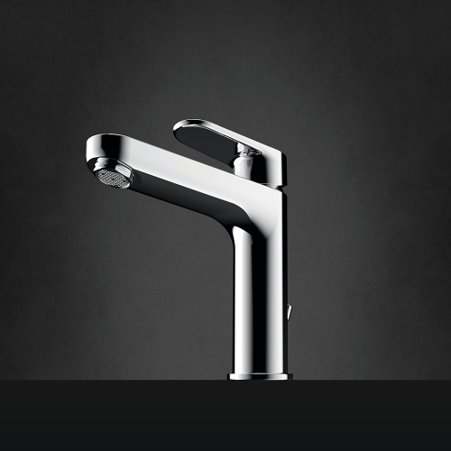 Immagine di Ideal Standard CERAFINE O miscelatore monocomando per lavabo H.18 cm, con asta di comando e scarico piletta da 1-1/4", finitura cromo BC699AA