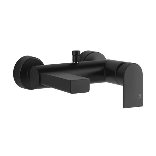 Immagine di Gessi VIA MANZONI miscelatore esterno vasca con deviatore automatico bagno/doccia, colore nero finitura opaco 38613#299