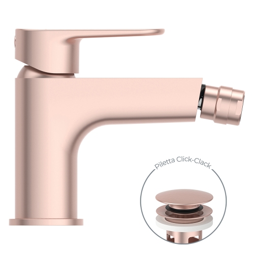 Immagine di Ideal Standard CERAFINE O miscelatore monocomando P.18 cm per bidet, scarico piletta Click-Clack, colore rosè BD716RO