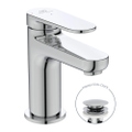 Immagine di Ideal Standard CERAFINE O miscelatore monocomando H.13 cm per lavabo, scarico piletta Click-Clack e sistema BlueStart, finitura cromo BD964AA