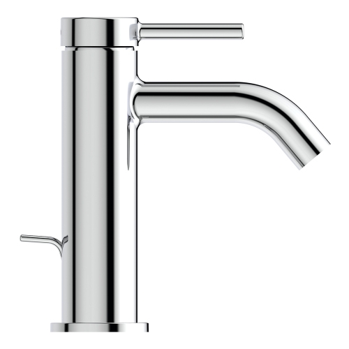 Immagine di Ideal Standard CERALINE miscelatore monocomando H.15 cm per lavabo, con asta di comando e scarico piletta da 1-1/4", finitura cromo BD846AA