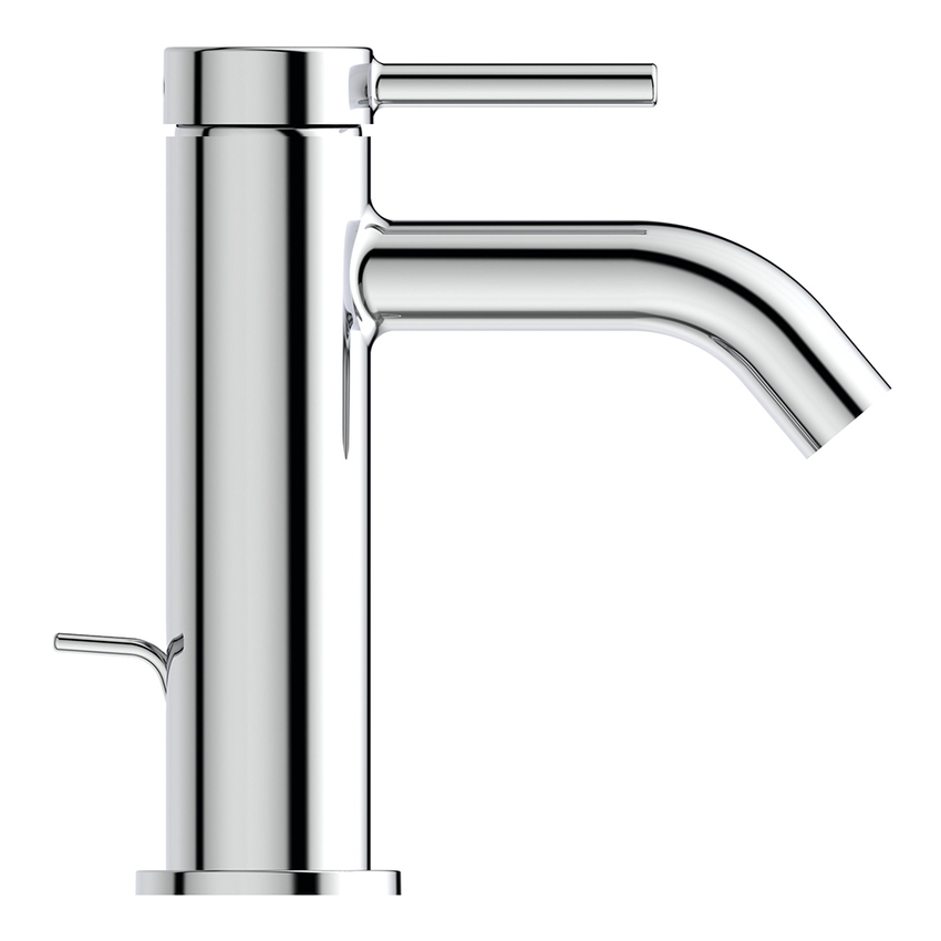 Immagine di Ideal Standard CERALINE miscelatore monocomando H.15 cm per lavabo, con asta di comando e scarico piletta da 1-1/4", finitura cromo BD846AA
