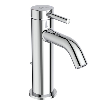 Immagine di Ideal Standard CERALINE miscelatore monocomando H.15 cm per lavabo, con asta di comando e scarico piletta da 1-1/4", finitura cromo BD846AA