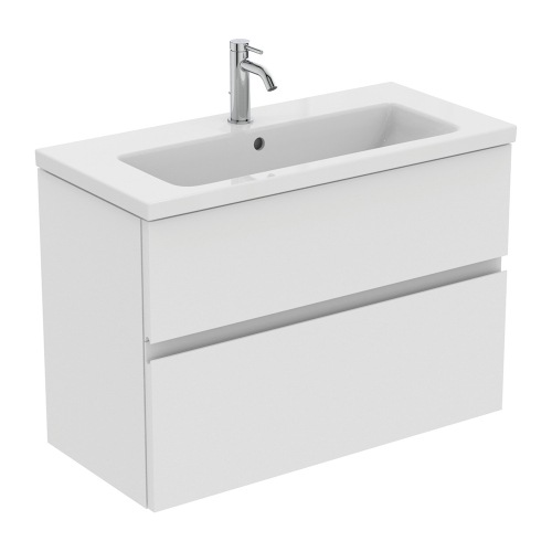 Immagine di Ideal Standard CERALINE miscelatore monocomando H.15 cm per lavabo, con asta di comando e scarico piletta da 1-1/4", finitura cromo BD846AA