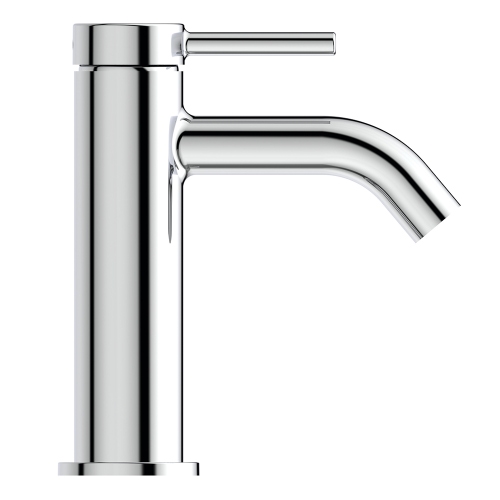 Immagine di Ideal Standard CERALINE miscelatore monocomando H.15 cm per lavabo, senza asta di comando e scarico piletta, con sistema BlueStart, finitura cromo BD757AA