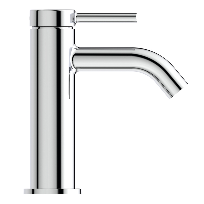Immagine di Ideal Standard CERALINE miscelatore monocomando H.15 cm per lavabo, senza asta di comando e scarico piletta, con sistema BlueStart, finitura cromo BD757AA