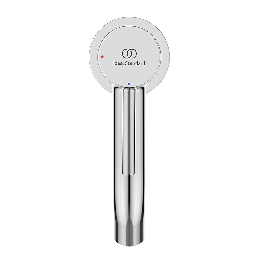 Immagine di Ideal Standard CERALINE miscelatore monocomando H.15 cm per lavabo, senza asta di comando e scarico piletta, con sistema BlueStart, finitura cromo BD757AA