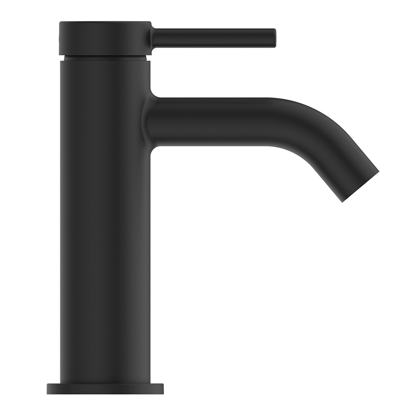 Immagine di Ideal Standard CERALINE miscelatore monocomando H.15 cm per lavabo, con piletta Click-Clack, con sistema BlueStart, colore nero finitura opaco BD759XG