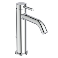 Immagine di Ideal Standard CERALINE miscelatore monocomando H.19 cm per lavabo, con asta di comando e scarico piletta da 1-1/4", finitura cromo BD847AA