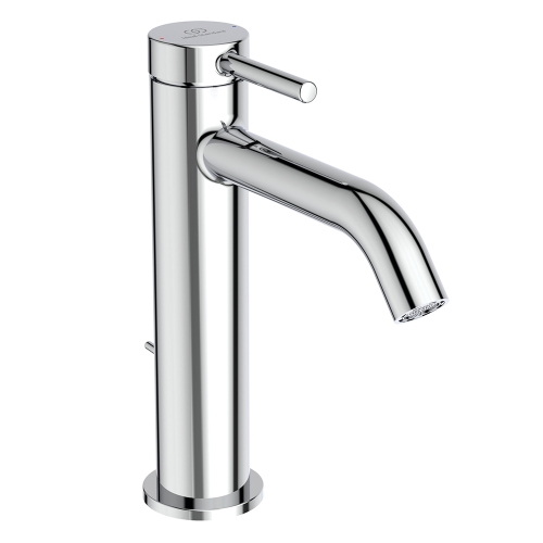 Immagine di Ideal Standard CERALINE miscelatore monocomando H.19 cm per lavabo, con asta di comando e scarico piletta da 1-1/4", finitura cromo BD847AA
