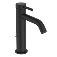 Immagine di Ideal Standard CERALINE miscelatore monocomando H.19 cm per lavabo, con asta di comando e scarico piletta da 1-1/4", colore nero finitura opaco BD847XG