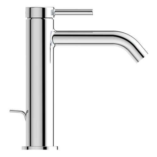 Immagine di Ideal Standard CERALINE miscelatore monocomando H.19 cm per lavabo, con asta di comando e scarico piletta da 1-1/4", con sistema BlueStart, finitura cromo BD761AA