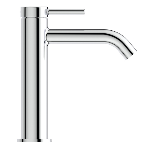 Immagine di Ideal Standard CERALINE miscelatore monocomando H.19 cm per lavabo, senza asta di comando e scarico piletta, con sistema BlueStart, finitura cromo BD760AA