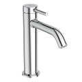 Immagine di Ideal Standard CERALINE miscelatore monocomando H.19 cm per lavabo, senza asta di comando e scarico piletta, con sistema BlueStart, finitura cromo BD760AA