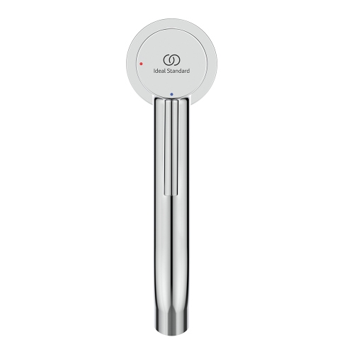 Immagine di Ideal Standard CERALINE miscelatore monocomando H.19 cm per lavabo, senza asta di comando e scarico piletta, con sistema BlueStart, finitura cromo BD760AA