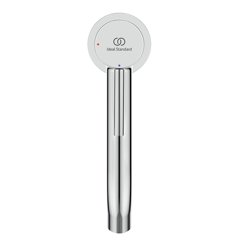 Immagine di Ideal Standard CERALINE miscelatore monocomando H.19 cm per lavabo, senza asta di comando e scarico piletta, con sistema BlueStart, finitura cromo BD760AA