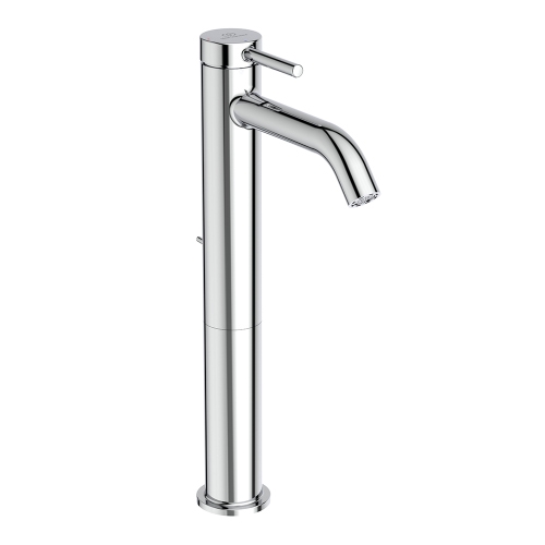 Immagine di Ideal Standard CERALINE miscelatore monocomando H.31 cm per lavabo, con asta di comando e scarico piletta da 1-1/4", con sistema BlueStart, finitura cromo BD763AA