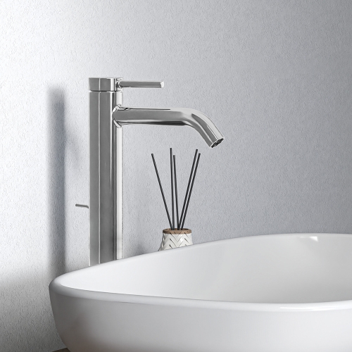 Immagine di Ideal Standard CERALINE miscelatore monocomando H.31 cm per lavabo, con asta di comando e scarico piletta da 1-1/4", con sistema BlueStart, finitura cromo BD763AA