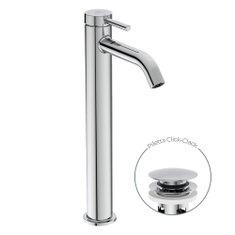 Immagine di Ideal Standard CERALINE miscelatore monocomando H.31 cm per lavabo, con piletta Click-Clack, con sistema BlueStart, finitura cromo BD960AA