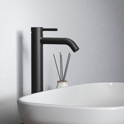 Immagine di Ideal Standard CERALINE miscelatore monocomando H.31 cm per lavabo, con piletta Click-Clack, con sistema BlueStart, colore nero finitura opaco BD960XG