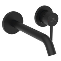 Immagine di Ideal Standard CERALINE miscelatore monocomando P.19 cm per lavabo, a parete, senza corpo incasso, colore nero finitura opaco BD764XG