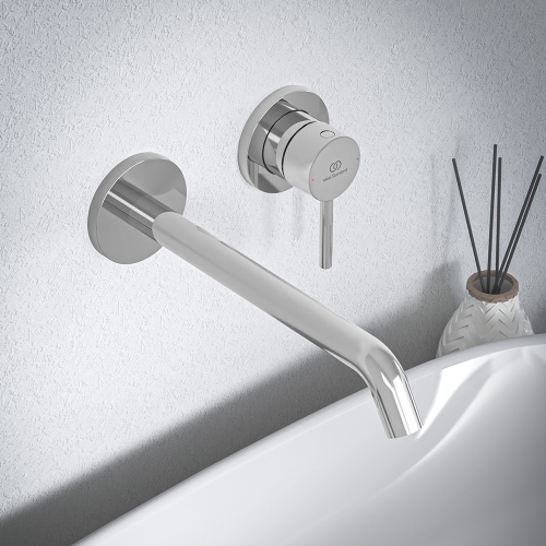 Immagine di Ideal Standard CERALINE miscelatore monocomando P.23 cm per lavabo, a parete, senza corpo incasso, finitura cromo BD848AA