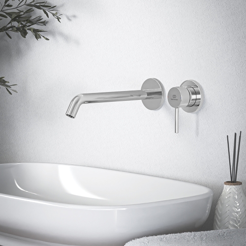 Immagine di Ideal Standard CERALINE miscelatore monocomando P.23 cm per lavabo, a parete, senza corpo incasso, finitura cromo BD848AA