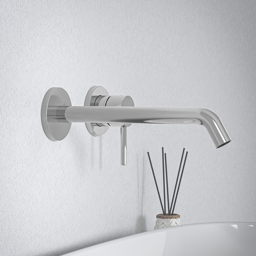Immagine di Ideal Standard CERALINE miscelatore monocomando P.23 cm per lavabo, a parete, senza corpo incasso, finitura cromo BD848AA