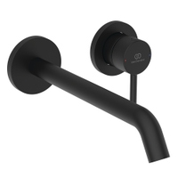 Immagine di Ideal Standard CERALINE miscelatore monocomando P.23 cm per lavabo, a parete, senza corpo incasso, colore nero finitura opaco BD848XG