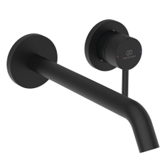 Immagine di Ideal Standard CERALINE miscelatore monocomando P.23 cm per lavabo, a parete, senza corpo incasso, colore nero finitura opaco BD848XG