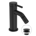 Immagine di Ideal Standard CERALINE miscelatore monocomando H.14 cm per bidet, con piletta Click-Clack, colore nero finitura opaco BD849XG