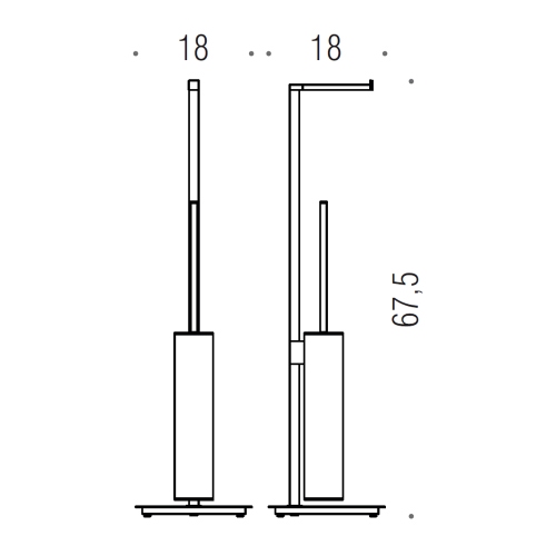 Immagine di Colombo Design MINIQ piantana con porta rotolo e porta scopino, da appoggio, finitura cromo B50180CR