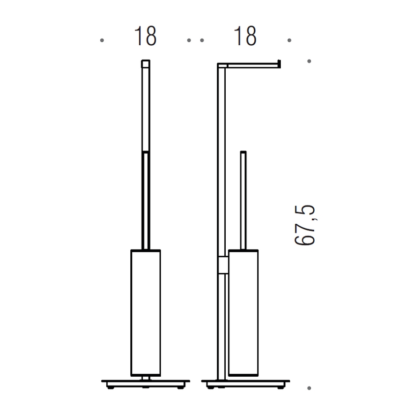 Immagine di Colombo Design MINIQ piantana con porta rotolo e porta scopino, da appoggio, finitura cromo B50180CR