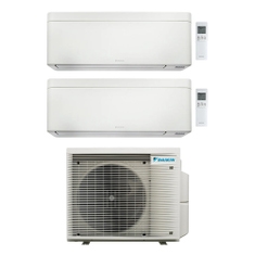 Immagine di Daikin STYLISH R32 Climatizzatore a parete dual split inverter Wi-Fi bianco | unità esterna 7.4 kW unità interne 7000+18000 BTU 4MXM80A9+FTXA[20|50]AW