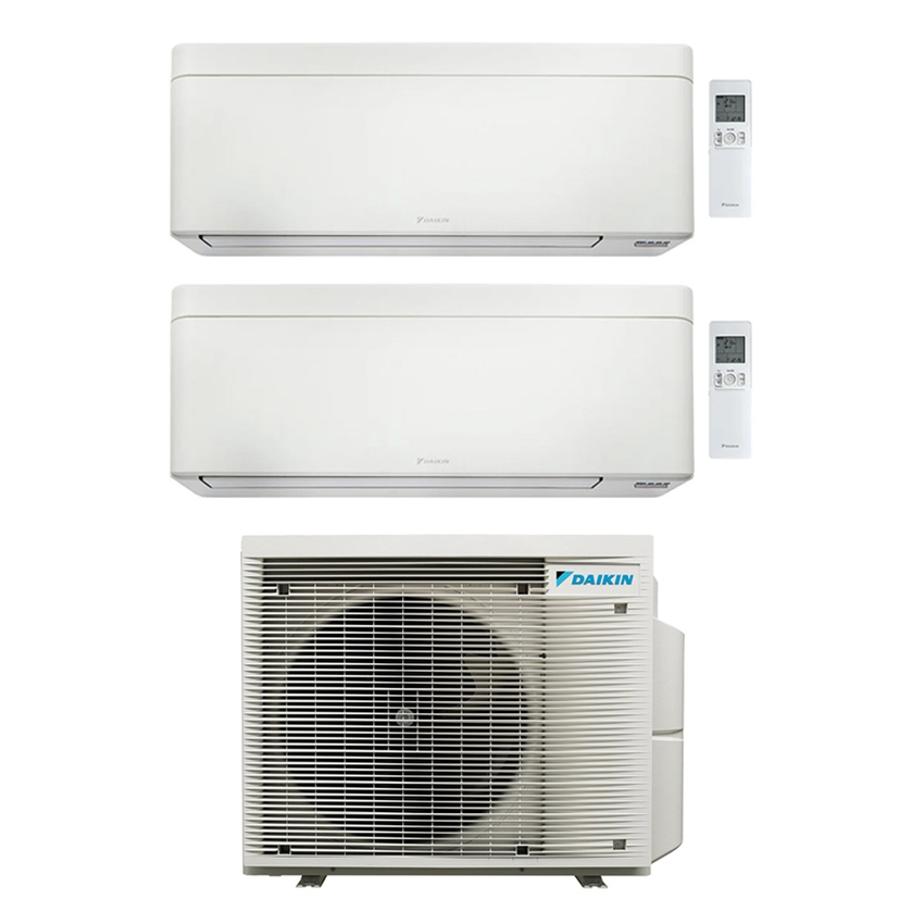 Immagine di Daikin STYLISH R32 Climatizzatore a parete dual split inverter Wi-Fi bianco | unità esterna 6.8 kW unità interne 9000+15000 BTU 4MXM68A9+FTXA[25|42]AW