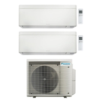 Immagine di Daikin STYLISH R32 Climatizzatore a parete dual split inverter Wi-Fi bianco | unità esterna 6.5 kW unità interne 7000+15000 BTU 2MXM68A9+FTXA[20|42]AW