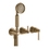 Immagine di Gessi VENTI20 miscelatore doccia a parete, 2 vie, con deviatore, presa acqua, supporto doccetta e doccetta, senza corpo incasso, finitura warm bronze brushed PVD 65036#726