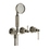 Immagine di Gessi VENTI20 miscelatore doccia a parete, 2 vie, con deviatore, presa acqua, supporto doccetta e doccetta, senza corpo incasso, finitura nickel PVD 65036#720