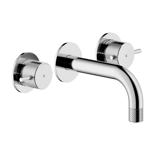 Immagine di Nobili RESPIRO batteria 3 fori P.15 cm a parete per lavabo, senza scarico e senza corpo incasso, finitura cromo RS131298/ECR