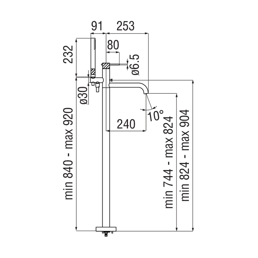 Immagine di Nobili RESPIRO miscelatore monocomando per vasca, a 2 vie, con deviaotre, doccetta e flessibile, senza corpo incasso, finitura cromo WE00180/RSCR