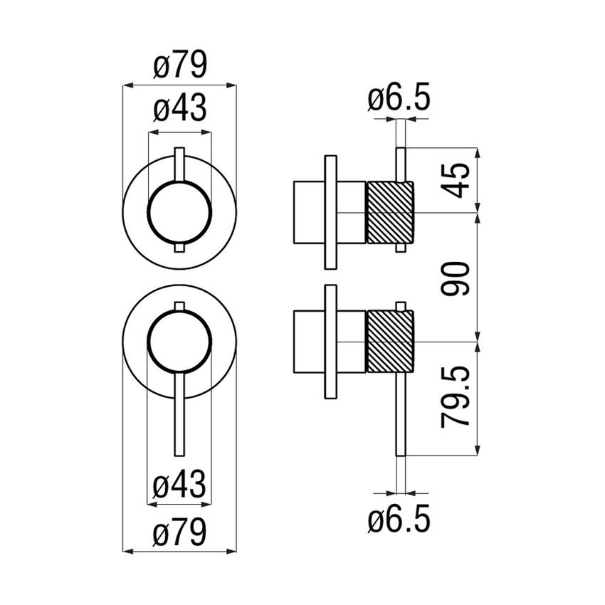 Immagine di Nobili RESPIRO miscelatore monocomando a parete per doccia, 2 o 3 vie, senza corpo incasso, finitura cromo WE81102/1RSCR