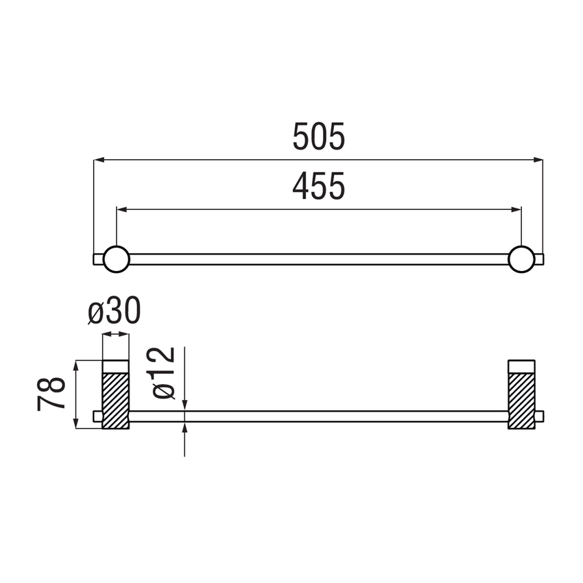 Immagine di Nobili RESPIRO porta salvietta L.51 cm a parete, finitura inox spazzolato ACRS20/MIX