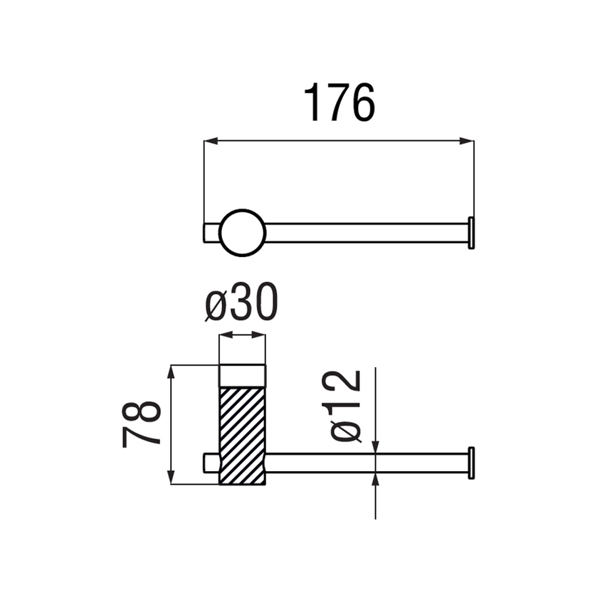 Immagine di Nobili RESPIRO porta rotolo a parete, per montaggio lato destro e sinistro, finitura cromo ACRS30CR