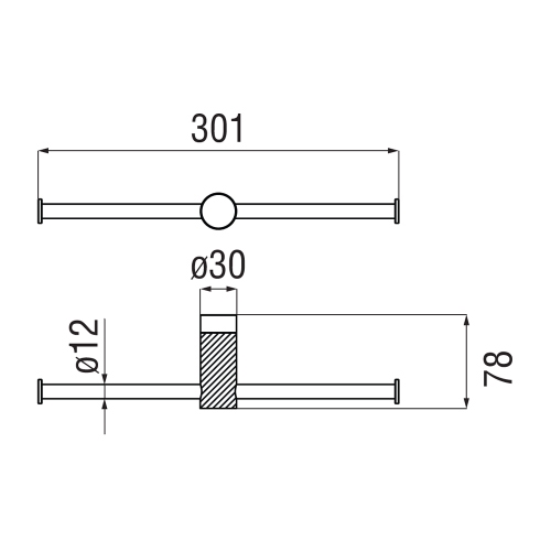 Immagine di Nobili RESPIRO porta rotolo doppio a parete, finitura cromo ACRS30/2XCR