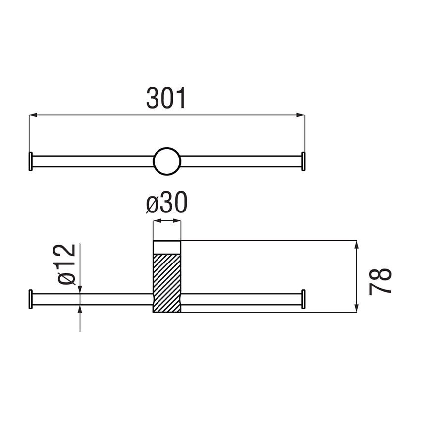 Immagine di Nobili RESPIRO porta rotolo doppio a parete, finitura cromo ACRS30/2XCR